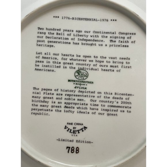 Edgewood Philadelphia Bicentennial Plate Liberty Bell Decorative 1976 - Picture 12 of 16